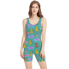 Meow Cat Pattern Women s Wrestling Singlet by Amaryn4rt