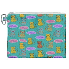 Meow Cat Pattern Canvas Cosmetic Bag (xxl) by Amaryn4rt