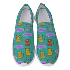 Meow Cat Pattern Women s Slip On Sneakers by Amaryn4rt