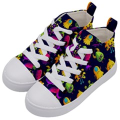 Space Patterns Kids  Mid-top Canvas Sneakers by Amaryn4rt