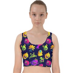 Space Patterns Velvet Racer Back Crop Top by Amaryn4rt