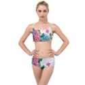 Flowers Pattern Vector Art Layered Top Bikini Set View1