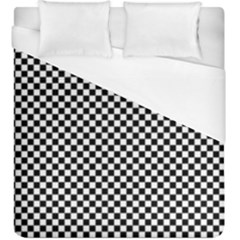 Black And White Checkerboard Background Board Checker Duvet Cover (king Size) by Amaryn4rt