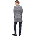 Black And White Checkerboard Background Board Checker Long Sleeve Velvet Kimono  View2