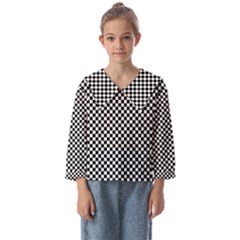 Black And White Checkerboard Background Board Checker Kids  Sailor Shirt