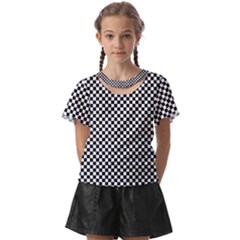 Black And White Checkerboard Background Board Checker Kids  Front Cut Tee by Amaryn4rt