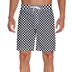 Black And White Checkerboard Background Board Checker Men s Beach Shorts by Amaryn4rt