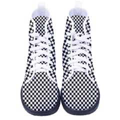 Black And White Checkerboard Background Board Checker Men s High-top Canvas Sneakers