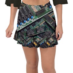 Computer Ram Tech - Fishtail Mini Chiffon Skirt by Amaryn4rt