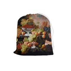 Abundance Of Fruit Severin Roesen Drawstring Pouch (large) by Amaryn4rt