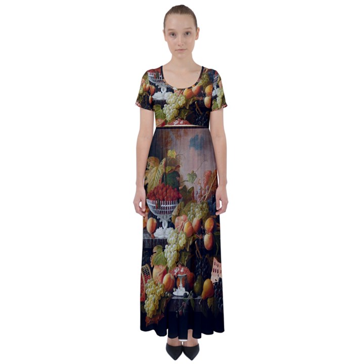 Abundance Of Fruit Severin Roesen High Waist Short Sleeve Maxi Dress