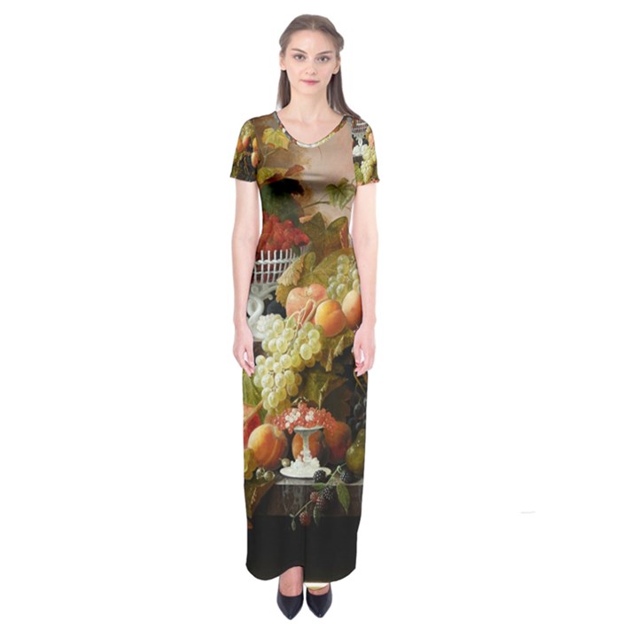 Abundance Of Fruit Severin Roesen Short Sleeve Maxi Dress