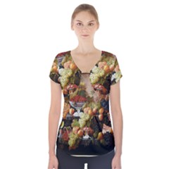 Abundance Of Fruit Severin Roesen Short Sleeve Front Detail Top by Amaryn4rt