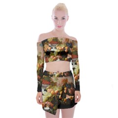 Abundance Of Fruit Severin Roesen Off Shoulder Top With Mini Skirt Set by Amaryn4rt