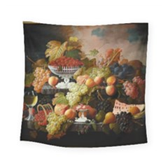 Abundance Of Fruit Severin Roesen Square Tapestry (small) by Amaryn4rt