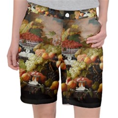 Abundance Of Fruit Severin Roesen Women s Pocket Shorts by Amaryn4rt