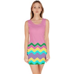 Easter Chevron Pattern Stripes Bodycon Dress by Amaryn4rt