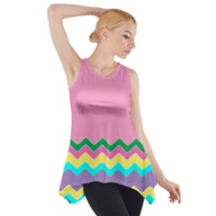 Easter Chevron Pattern Stripes Side Drop Tank Tunic by Amaryn4rt