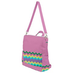 Easter Chevron Pattern Stripes Crossbody Backpack by Amaryn4rt