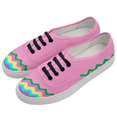 Easter Chevron Pattern Stripes Women s Classic Low Top Sneakers by Amaryn4rt