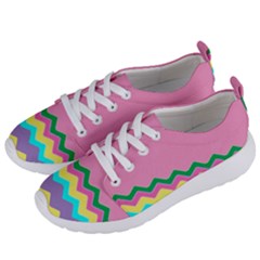 Easter Chevron Pattern Stripes Women s Lightweight Sports Shoes by Amaryn4rt