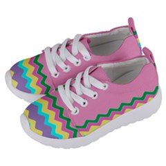 Easter Chevron Pattern Stripes Kids  Lightweight Sports Shoes by Amaryn4rt