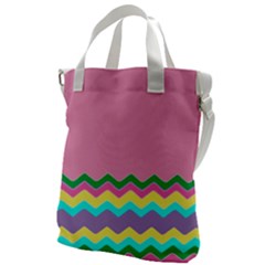 Easter Chevron Pattern Stripes Canvas Messenger Bag by Amaryn4rt