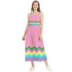 Easter Chevron Pattern Stripes Boho Sleeveless Summer Dress by Amaryn4rt