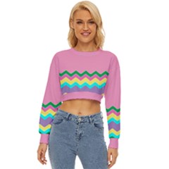 Easter Chevron Pattern Stripes Lightweight Long Sleeve Sweatshirt by Amaryn4rt