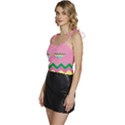 Easter Chevron Pattern Stripes Flowy Camisole Tie Up Top View2