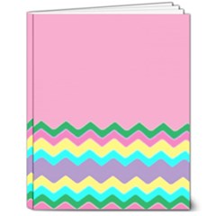 Easter Chevron Pattern Stripes 8  X 10  Softcover Notebook by Amaryn4rt