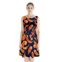 Space Patterns Pattern Sleeveless Waist Tie Chiffon Dress View1