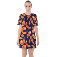 Space Patterns Pattern Sixties Short Sleeve Mini Dress by Amaryn4rt