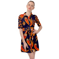 Space Patterns Pattern Belted Shirt Dress by Amaryn4rt