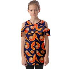 Space Patterns Pattern Fold Over Open Sleeve Top by Amaryn4rt