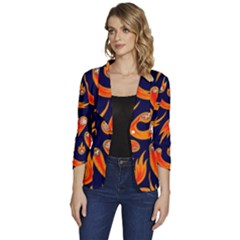 Space Patterns Pattern Women s One-button 3/4 Sleeve Short Jacket by Amaryn4rt