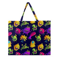 Space Patterns Zipper Large Tote Bag by Amaryn4rt