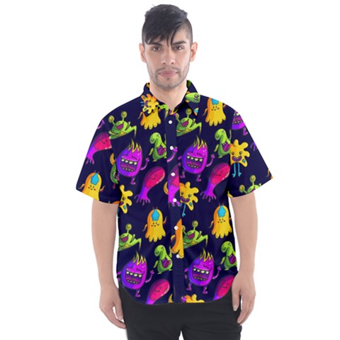 Space Patterns Men s Short Sleeve Shirt by Amaryn4rt