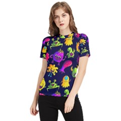 Space Patterns Women s Short Sleeve Rash Guard by Amaryn4rt