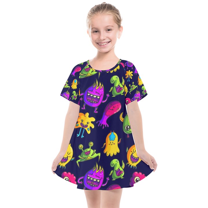 Space Patterns Kids  Smock Dress