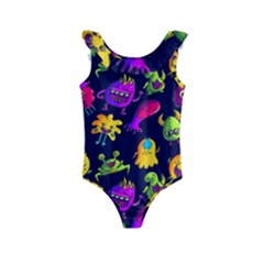 Space Patterns Kids  Frill Swimsuit by Amaryn4rt