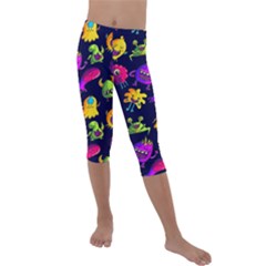 Space Patterns Kids  Lightweight Velour Capri Leggings  by Amaryn4rt