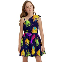 Space Patterns Kids  One Shoulder Party Dress by Amaryn4rt