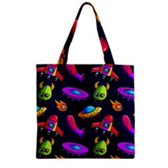 Space Pattern Zipper Grocery Tote Bag by Amaryn4rt