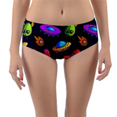 Space Pattern Reversible Mid-waist Bikini Bottoms by Amaryn4rt