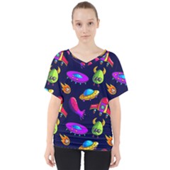 Space Pattern V-neck Dolman Drape Top by Amaryn4rt