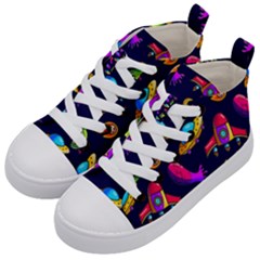 Space Pattern Kids  Mid-top Canvas Sneakers by Amaryn4rt