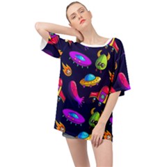 Space Pattern Oversized Chiffon Top by Amaryn4rt