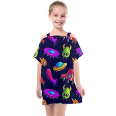 Space Pattern Kids  One Piece Chiffon Dress by Amaryn4rt