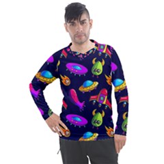 Space Pattern Men s Pique Long Sleeve Tee